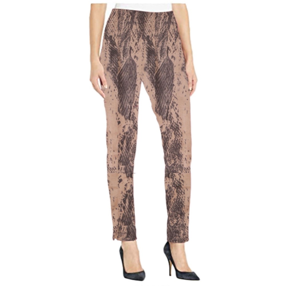 Krazy Larry Size 8 Pull On Ultra Suede‎ Snake Print Ankle Pants